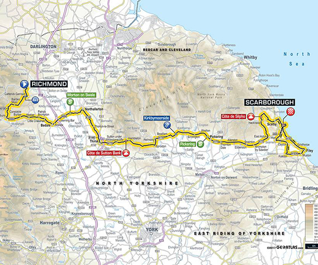 Tour of Yorkshire stage 3 map